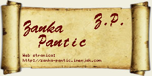 Žanka Pantić vizit kartica